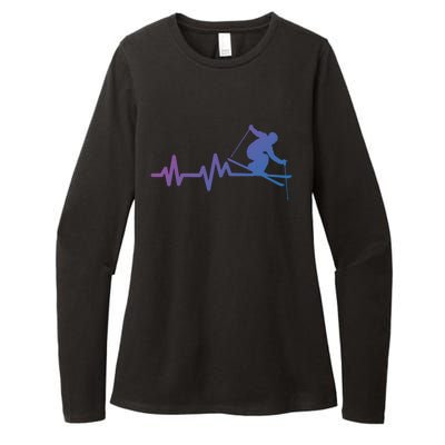 Ski Heartbeat Skiing Skier Gift Womens CVC Long Sleeve Shirt