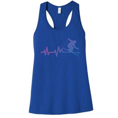 Ski Heartbeat Skiing Skier Gift Women's Racerback Tank