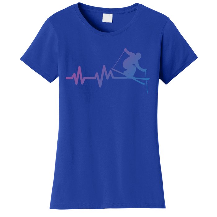 Ski Heartbeat Skiing Skier Gift Women's T-Shirt