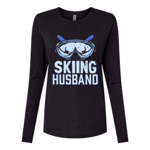 Skiing Husband Ski Winter Skiers Skier Funny Gift Womens Cotton Relaxed Long Sleeve T-Shirt