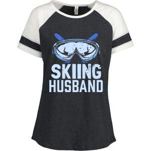 Skiing Husband Ski Winter Skiers Skier Funny Gift Enza Ladies Jersey Colorblock Tee