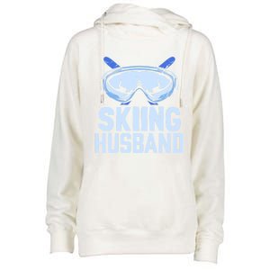 Skiing Husband Ski Winter Skiers Skier Funny Gift Womens Funnel Neck Pullover Hood