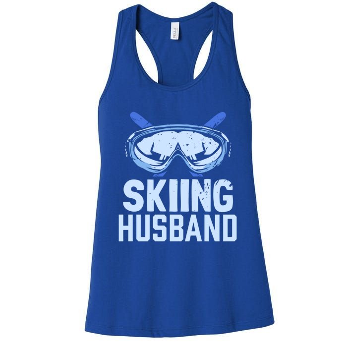 Skiing Husband Ski Winter Skiers Skier Funny Gift Women's Racerback Tank