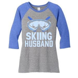 Skiing Husband Ski Winter Skiers Skier Funny Gift Women's Tri-Blend 3/4-Sleeve Raglan Shirt