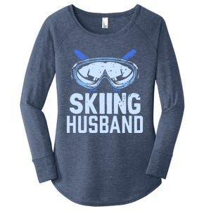 Skiing Husband Ski Winter Skiers Skier Funny Gift Women's Perfect Tri Tunic Long Sleeve Shirt