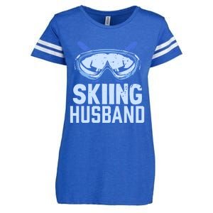 Skiing Husband Ski Winter Skiers Skier Funny Gift Enza Ladies Jersey Football T-Shirt