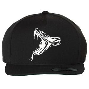 Snake Head Wool Snapback Cap