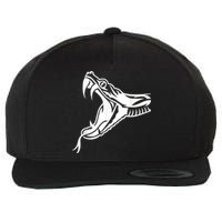 Snake Head Wool Snapback Cap