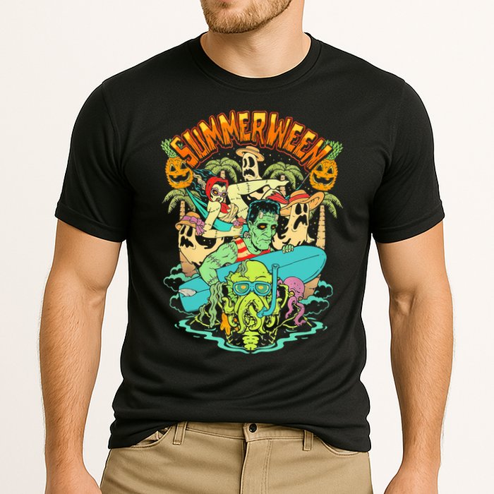Summerween Happy Summerween Summer Halloween Holiday Cooling Performance Crew T-Shirt