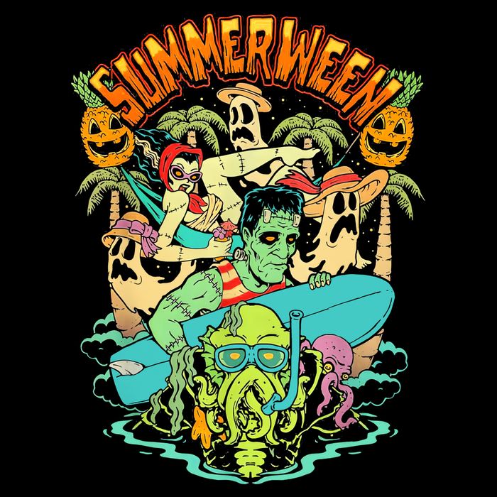 Summerween Happy Summerween Summer Halloween Holiday Cooling Performance Crew T-Shirt