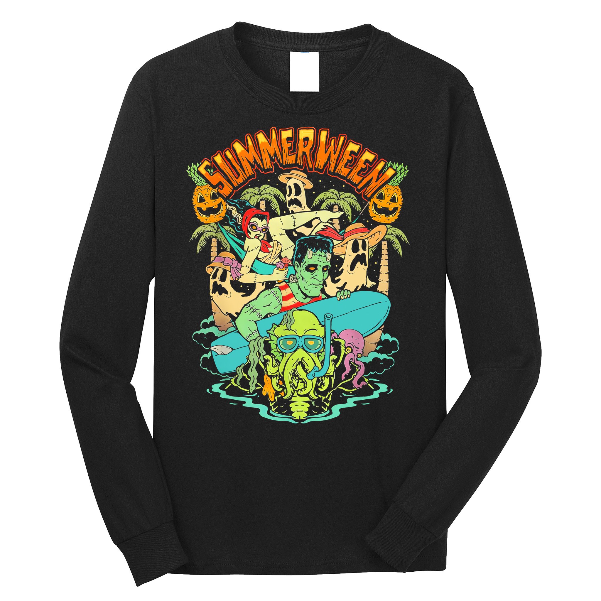 Summerween Happy Summerween Summer Halloween Holiday Long Sleeve Shirt