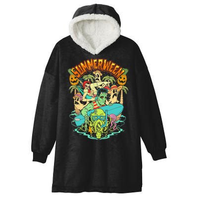 Summerween Happy Summerween Summer Halloween Holiday Hooded Wearable Blanket