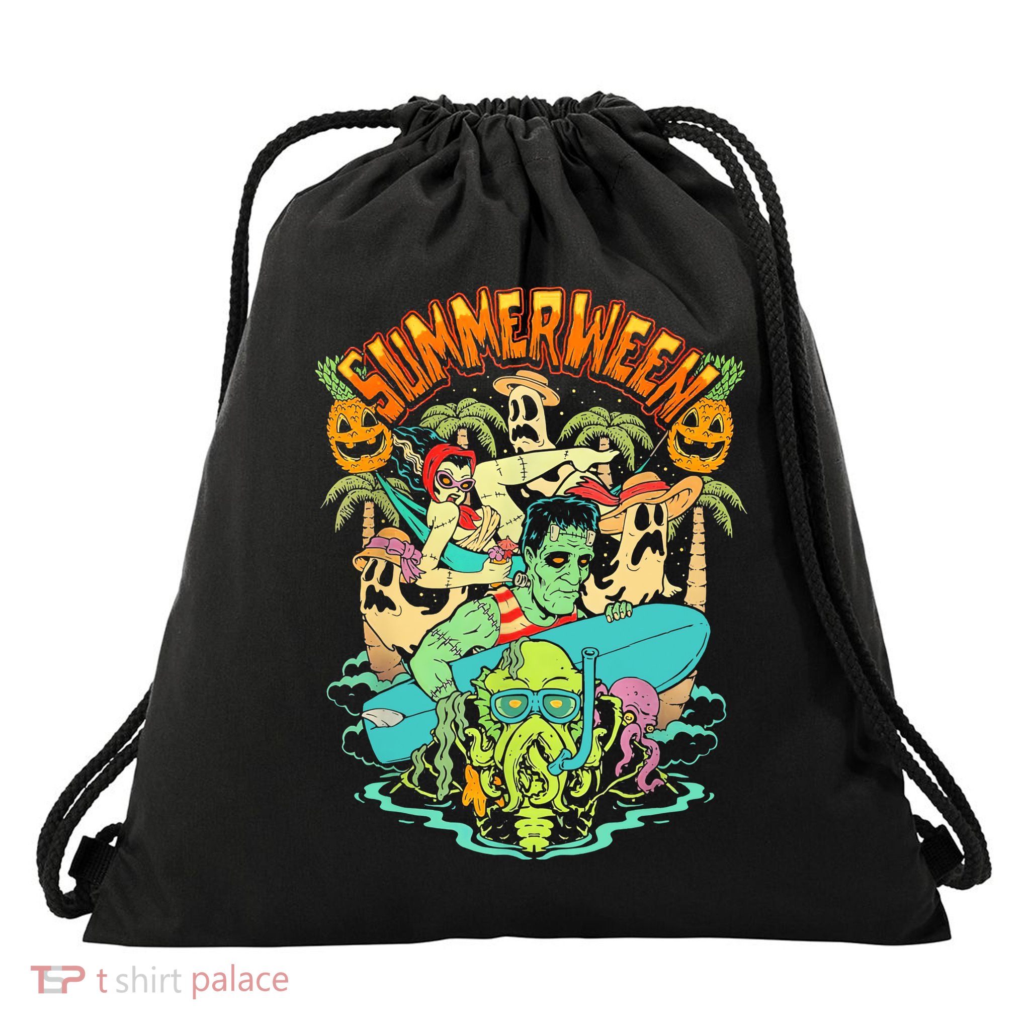 Summerween Happy Summerween Summer Halloween Holiday Drawstring Bag