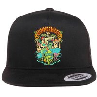 Summerween Happy Summerween Summer Halloween Holiday Flat Bill Trucker Hat