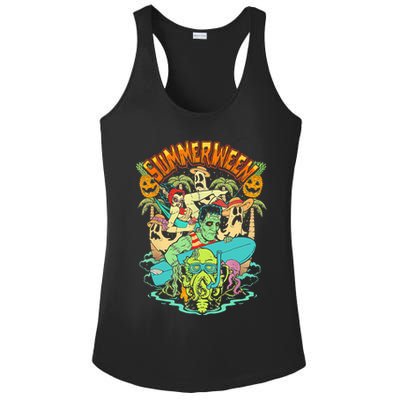 Summerween Happy Summerween Summer Halloween Holiday Ladies PosiCharge Competitor Racerback Tank