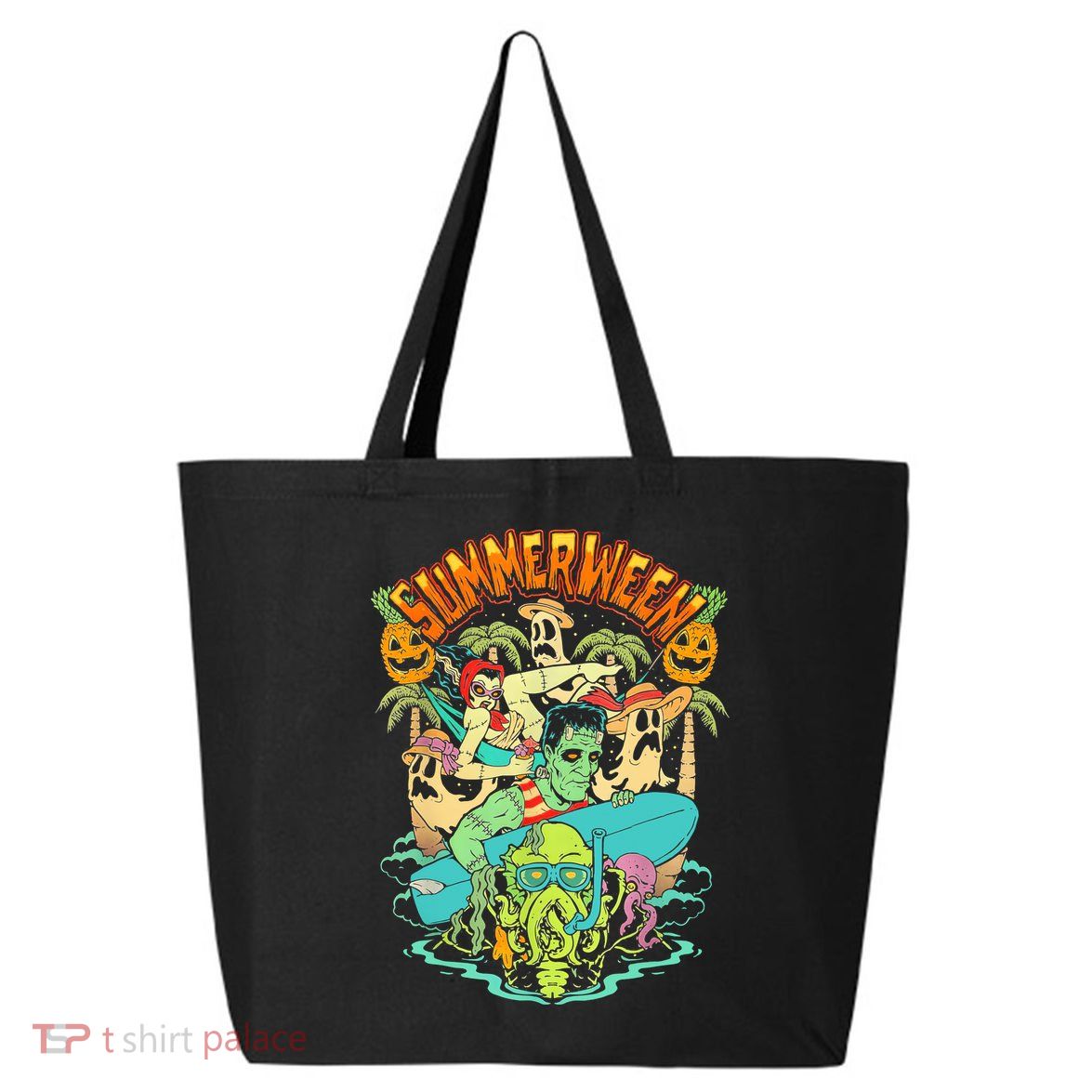 Summerween Happy Summerween Summer Halloween Holiday 25L Jumbo Tote