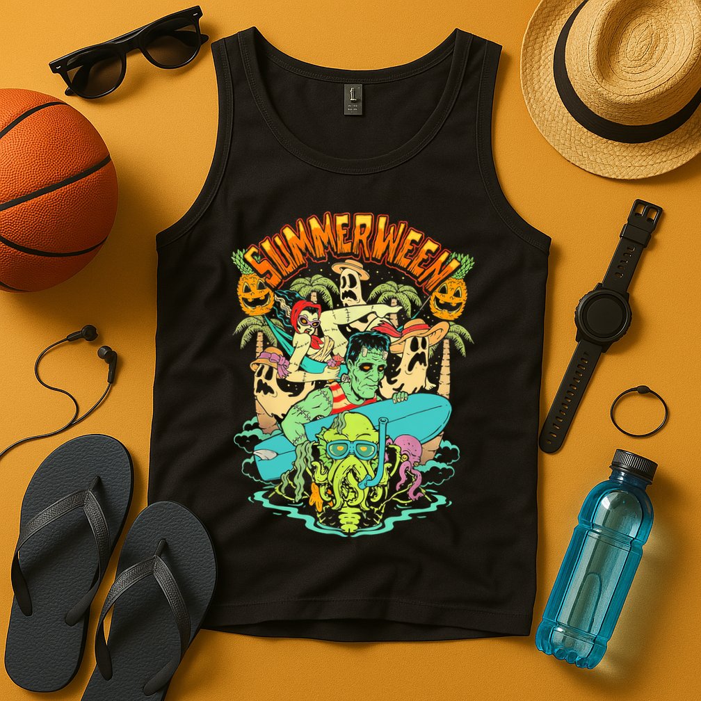 Summerween Happy Summerween Summer Halloween Holiday Tank Top