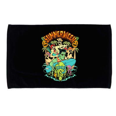 Summerween Happy Summerween Summer Halloween Holiday Microfiber Hand Towel