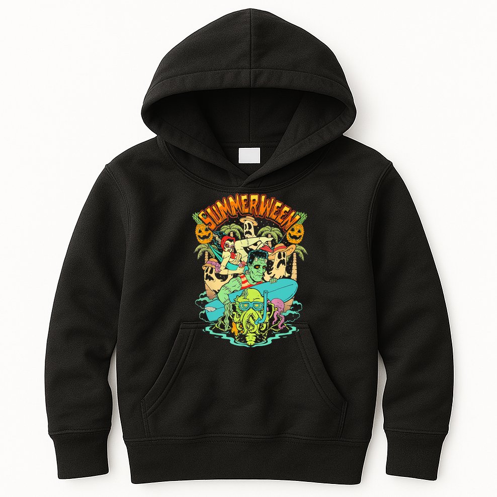 Summerween Happy Summerween Summer Halloween Holiday Kids Hoodie