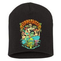 Summerween Happy Summerween Summer Halloween Holiday Short Acrylic Beanie