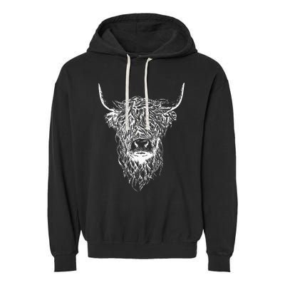 Scottish Highland Scotland Cattle Animal Cow Garment-Dyed Fleece Hoodie