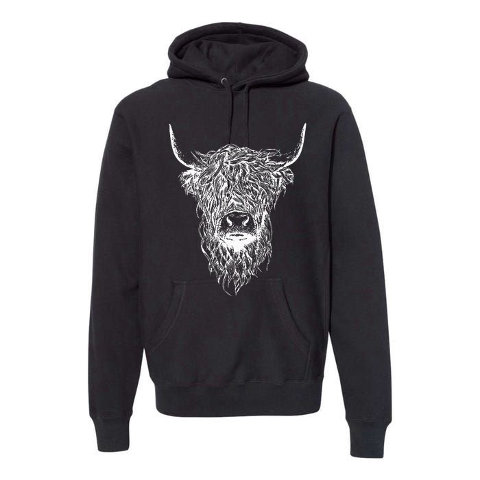 Scottish Highland Scotland Cattle Animal Cow Premium Hoodie