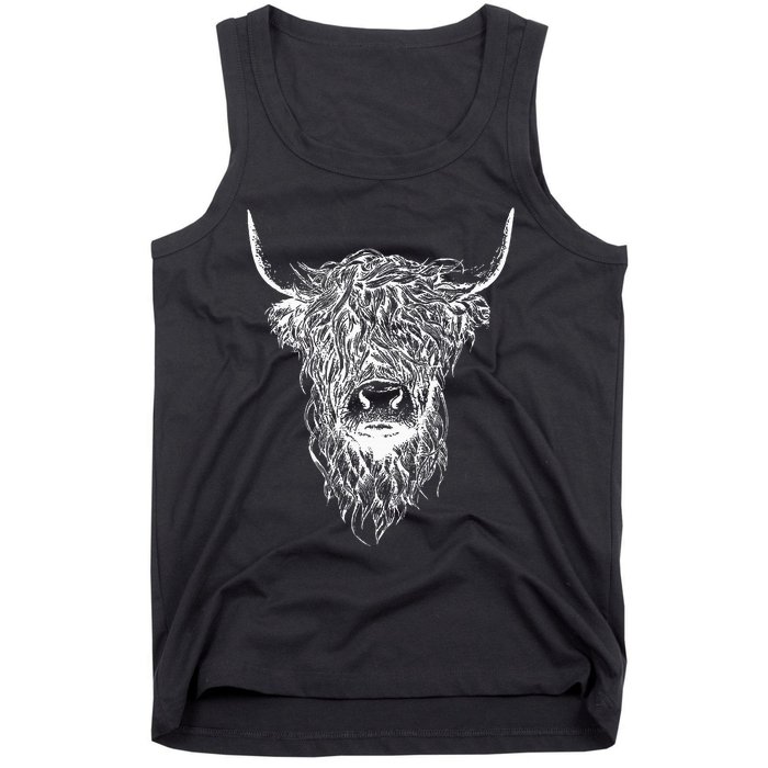 Scottish Highland Scotland Cattle Animal Cow Tank Top