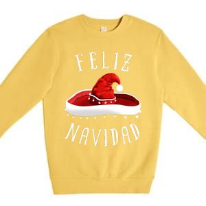 Santa Hat Sombrero Christmas Mexico Feliz Navidad Premium Crewneck Sweatshirt