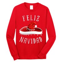 Santa Hat Sombrero Christmas Mexico Feliz Navidad Long Sleeve Shirt