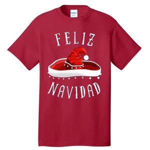 Santa Hat Sombrero Christmas Mexico Feliz Navidad Tall T-Shirt