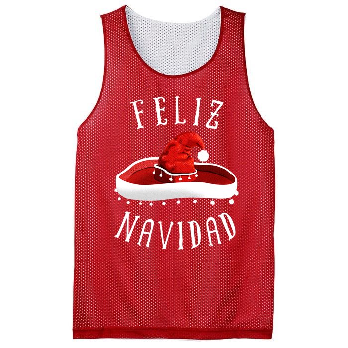 Santa Hat Sombrero Christmas Mexico Feliz Navidad Mesh Reversible Basketball Jersey Tank