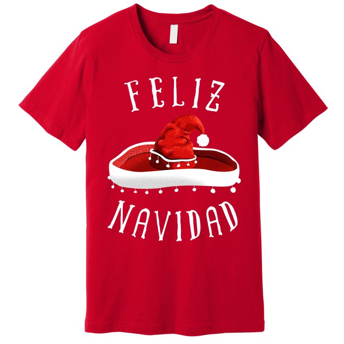 Santa Hat Sombrero Christmas Mexico Feliz Navidad Premium T-Shirt