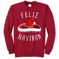 Santa Hat Sombrero Christmas Mexico Feliz Navidad Tall Sweatshirt