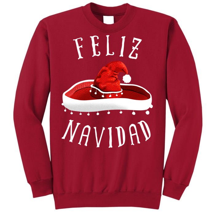 Santa Hat Sombrero Christmas Mexico Feliz Navidad Tall Sweatshirt