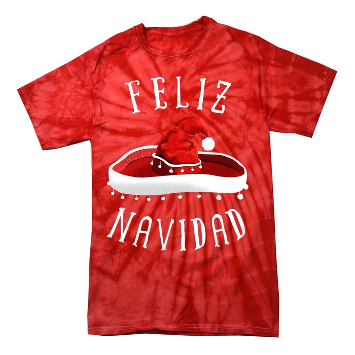 Santa Hat Sombrero Christmas Mexico Feliz Navidad Tie-Dye T-Shirt