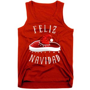 Santa Hat Sombrero Christmas Mexico Feliz Navidad Tank Top