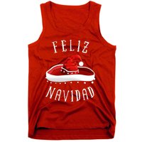 Santa Hat Sombrero Christmas Mexico Feliz Navidad Tank Top