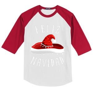 Santa Hat Sombrero Christmas Mexico Feliz Navidad Kids Colorblock Raglan Jersey