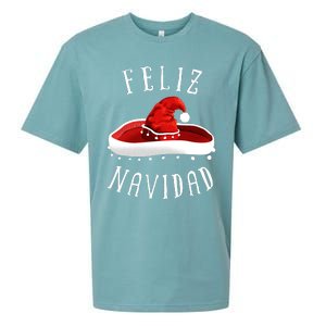 Santa Hat Sombrero Christmas Mexico Feliz Navidad Sueded Cloud Jersey T-Shirt