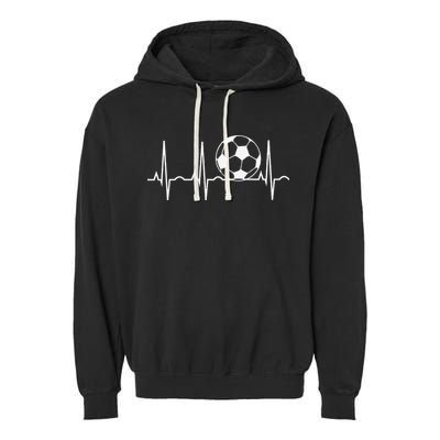 Soccer Heartbeat Soccer Ball Heartbeat Garment-Dyed Fleece Hoodie