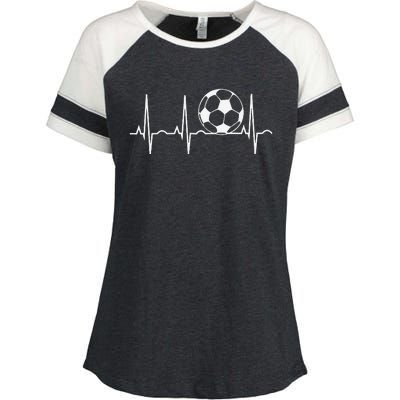 Soccer Heartbeat Soccer Ball Heartbeat Enza Ladies Jersey Colorblock Tee