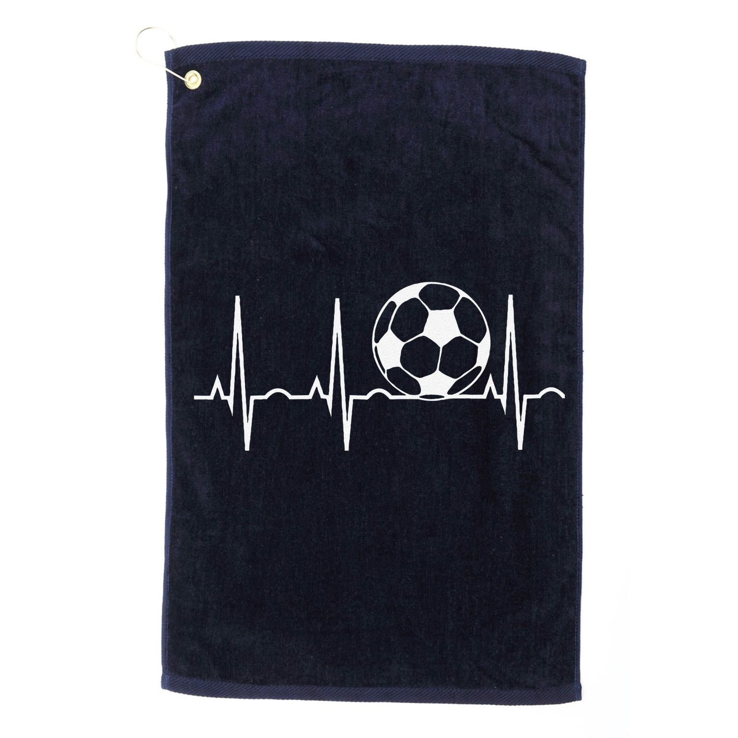 Soccer Heartbeat Soccer Ball Heartbeat Golf Towel