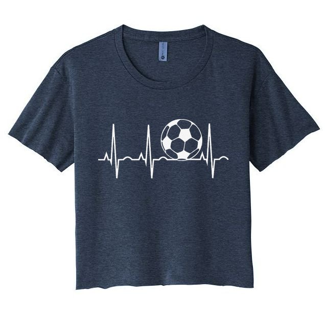 Soccer Heartbeat Soccer Ball Heartbeat Crop Top