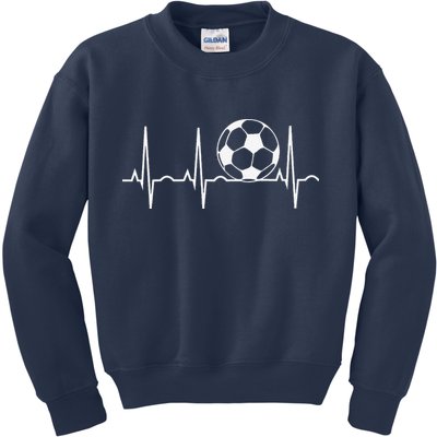 Soccer Heartbeat Soccer Ball Heartbeat Kids Sweatshirt