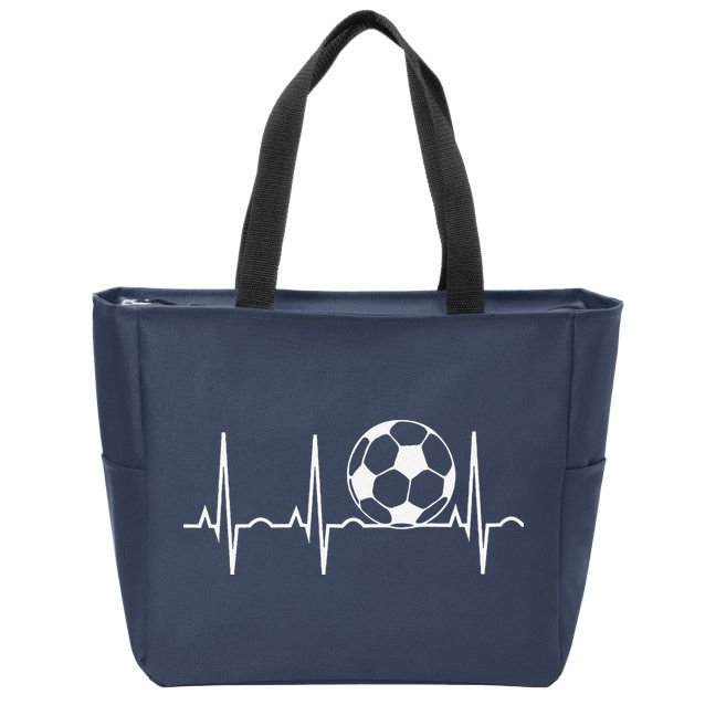 Soccer Heartbeat Soccer Ball Heartbeat Zip Tote Bag