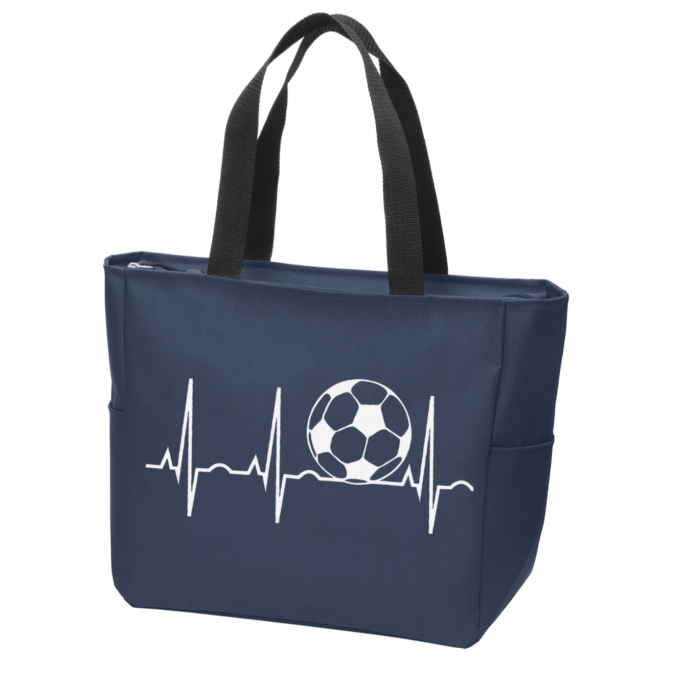 Soccer Heartbeat Soccer Ball Heartbeat Zip Tote Bag