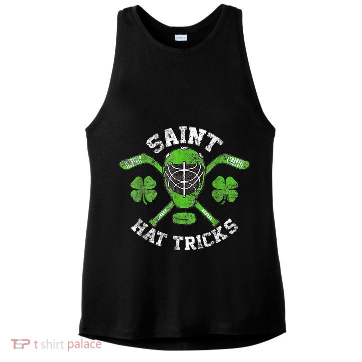 Saint Hattrick St Patrick's Day Hockey Hat Tricks Boy Ladies PosiCharge Tri-Blend Wicking Tank