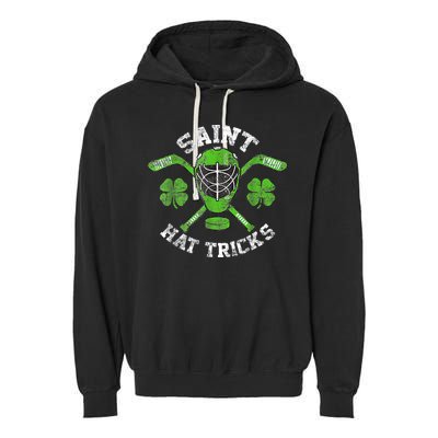 Saint Hattrick St Patrick's Day Hockey Hat Tricks Boy Garment-Dyed Fleece Hoodie