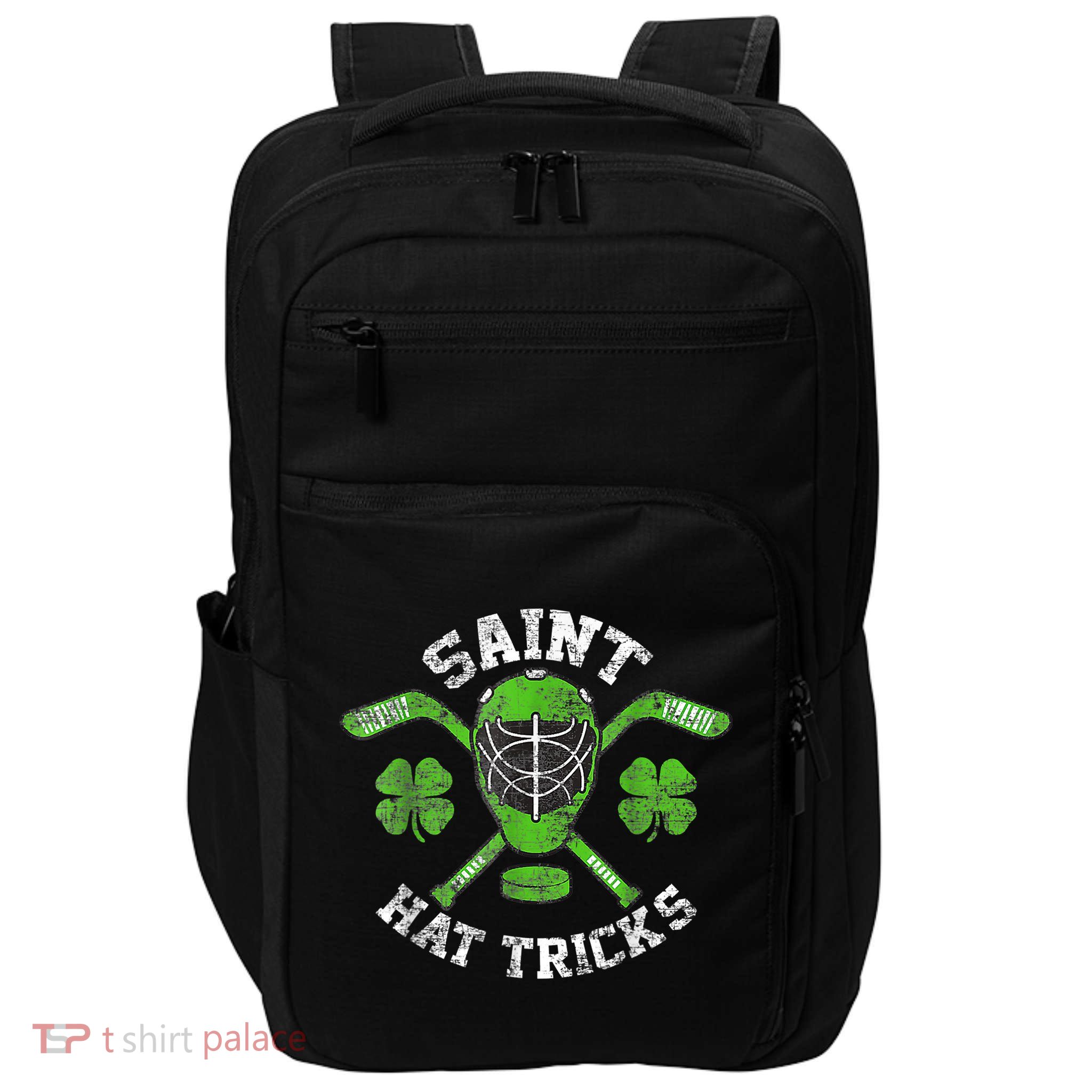 Saint Hattrick St Patrick's Day Hockey Hat Tricks Boy Impact Tech Backpack