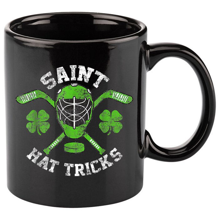 Saint Hattrick St Patrick's Day Hockey Hat Tricks Boy 11oz C Handle Ceramic Mug